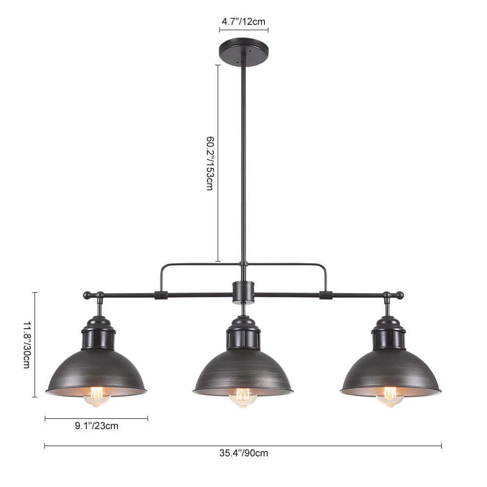 Industrial 3-light Island Pot Lid Dome Pendant - Image 12