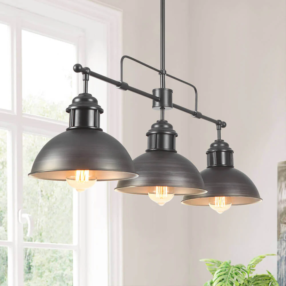 Industrial 3-light Island Pot Lid Dome Pendant - Image 4