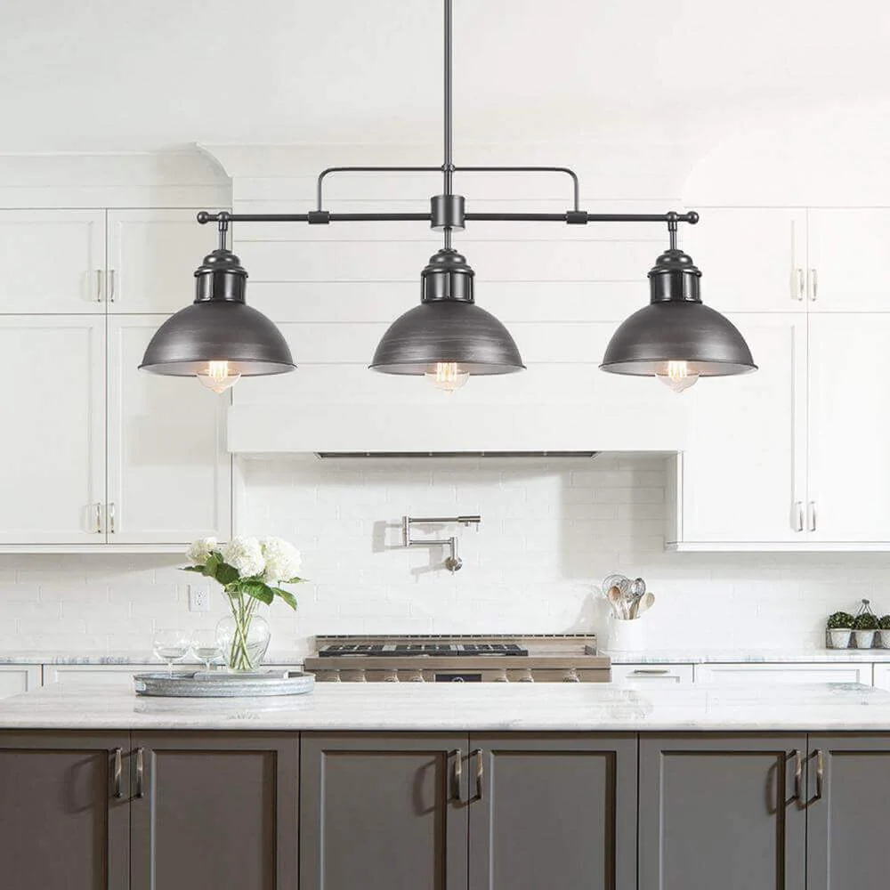 Industrial 3-light Island Pot Lid Dome Pendant - Image 5