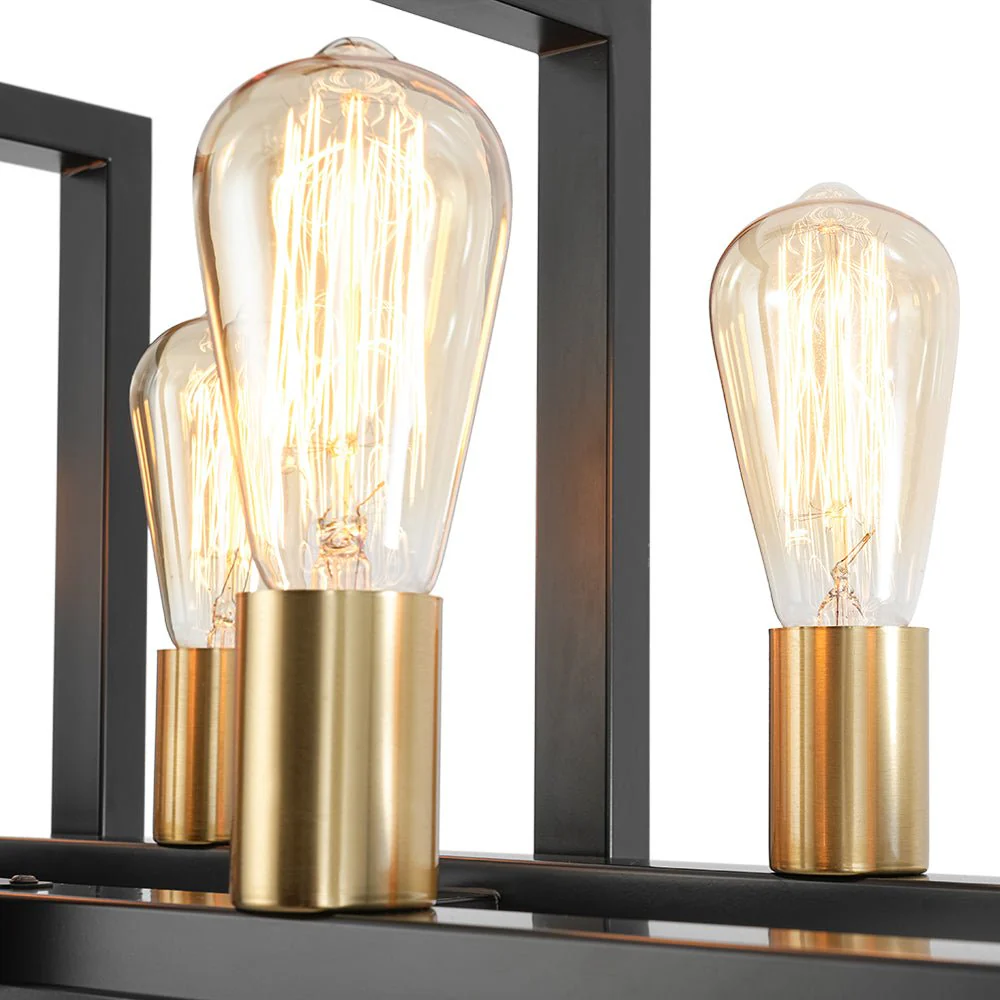 Industrial 8-Light Rectangular Kitchen Island Chandelier - Image 11