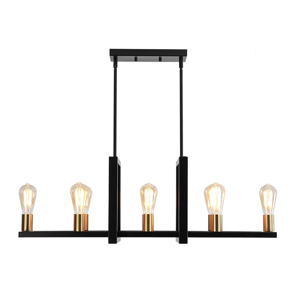 Industrial 8-Light Rectangular Kitchen Island Chandelier - Image 3