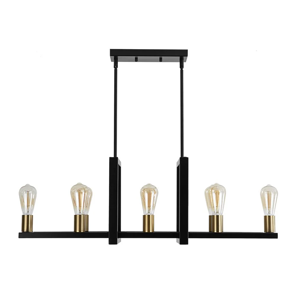 Industrial 8-Light Rectangular Kitchen Island Chandelier - Image 4