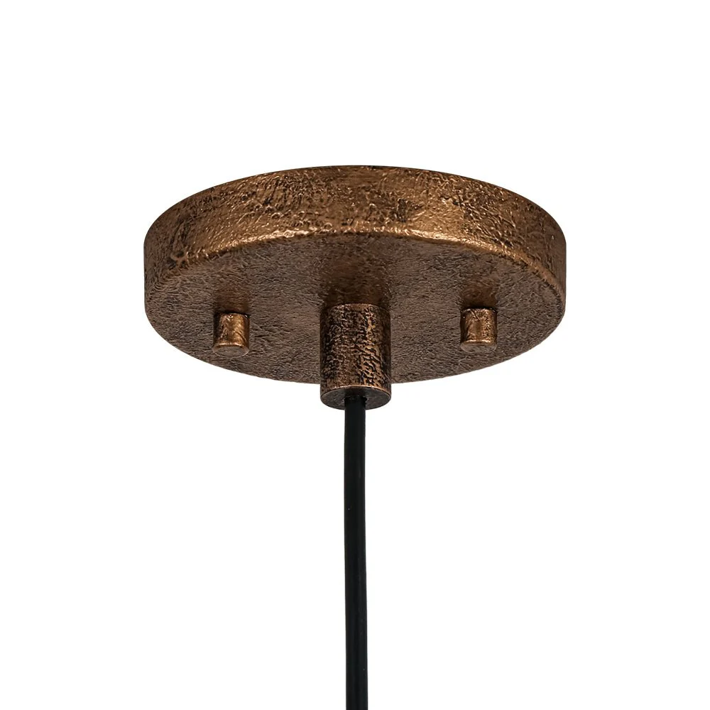 Industrial Antique Textured Bronze Oversized Iron Dome Pendant - Image 13