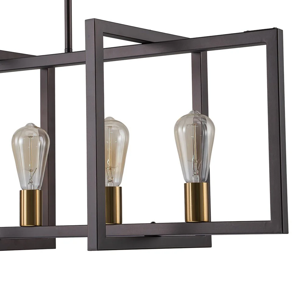 Industrial Farmhouse Rectangular Kitchen Island Pendant - Image 15