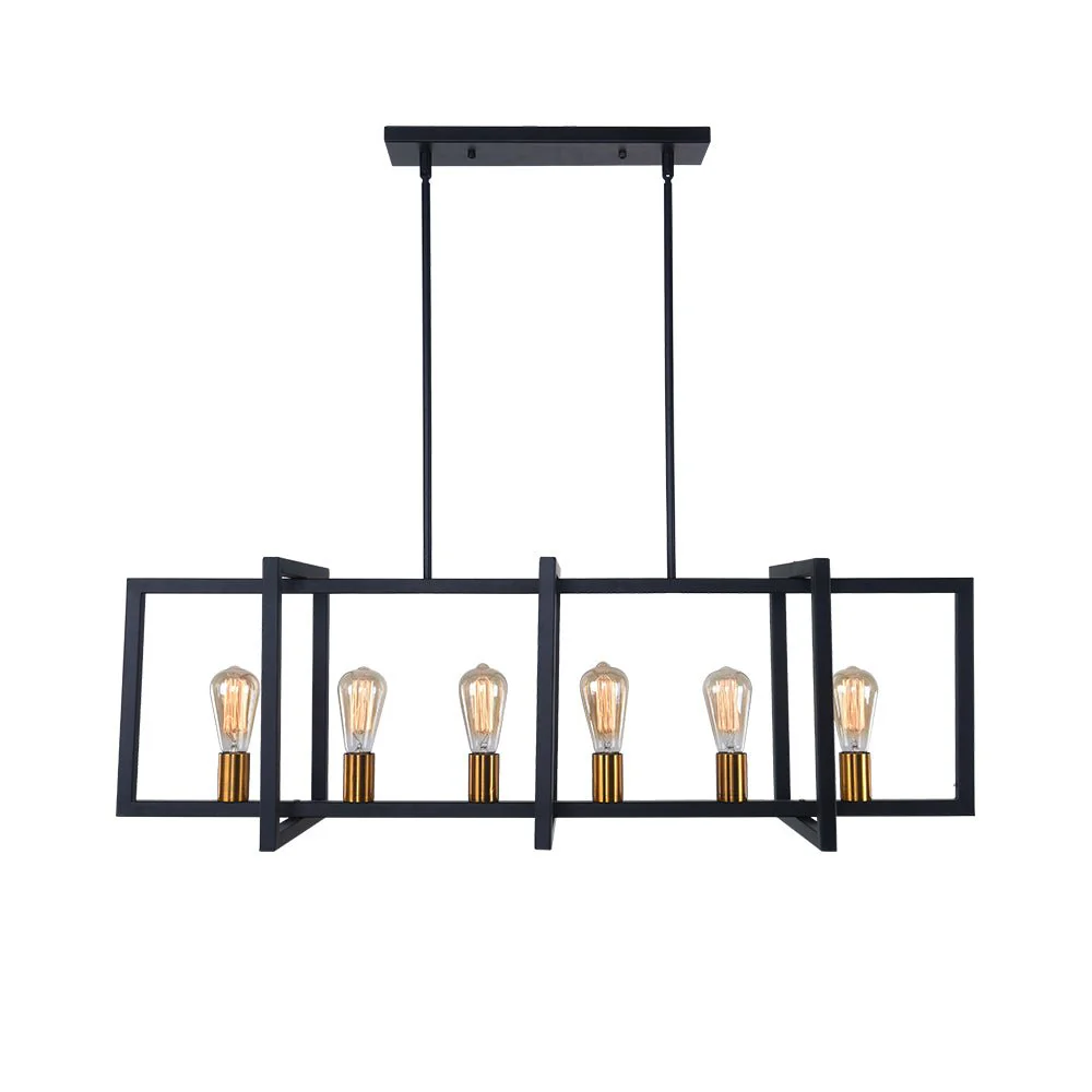 Industrial Farmhouse Rectangular Kitchen Island Pendant - Image 20