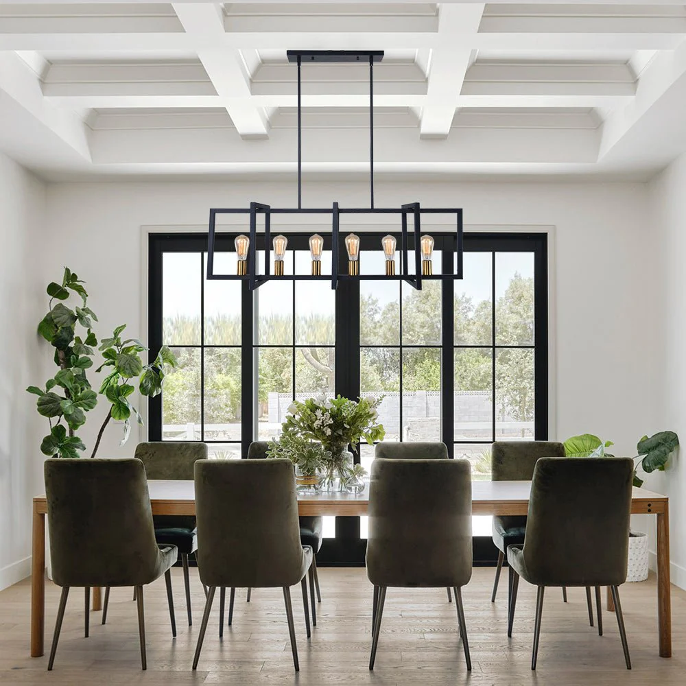 Industrial Farmhouse Rectangular Kitchen Island Pendant - Image 3