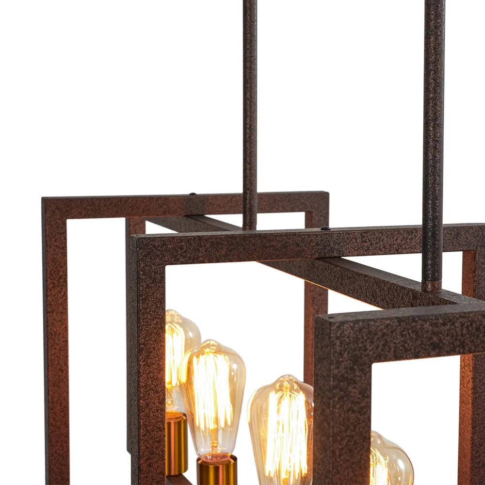 Industrial Farmhouse Rectangular Kitchen Island Pendant - Image 32