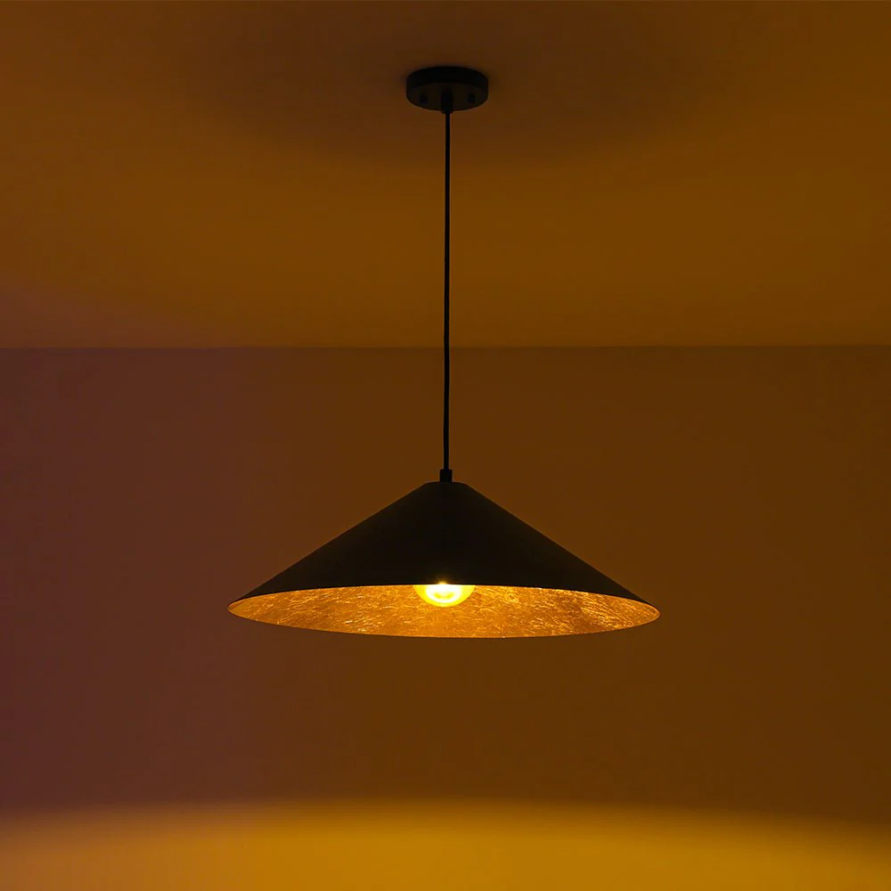 Industrial Oversized Iron Flat Cone Kitchen Pendant Light - Image 10