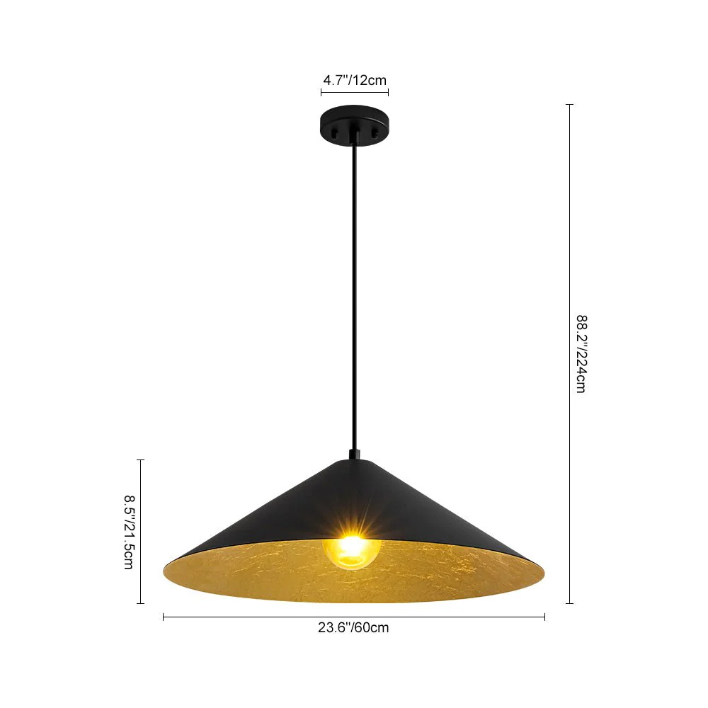 Industrial Oversized Iron Flat Cone Kitchen Pendant Light - Image 12
