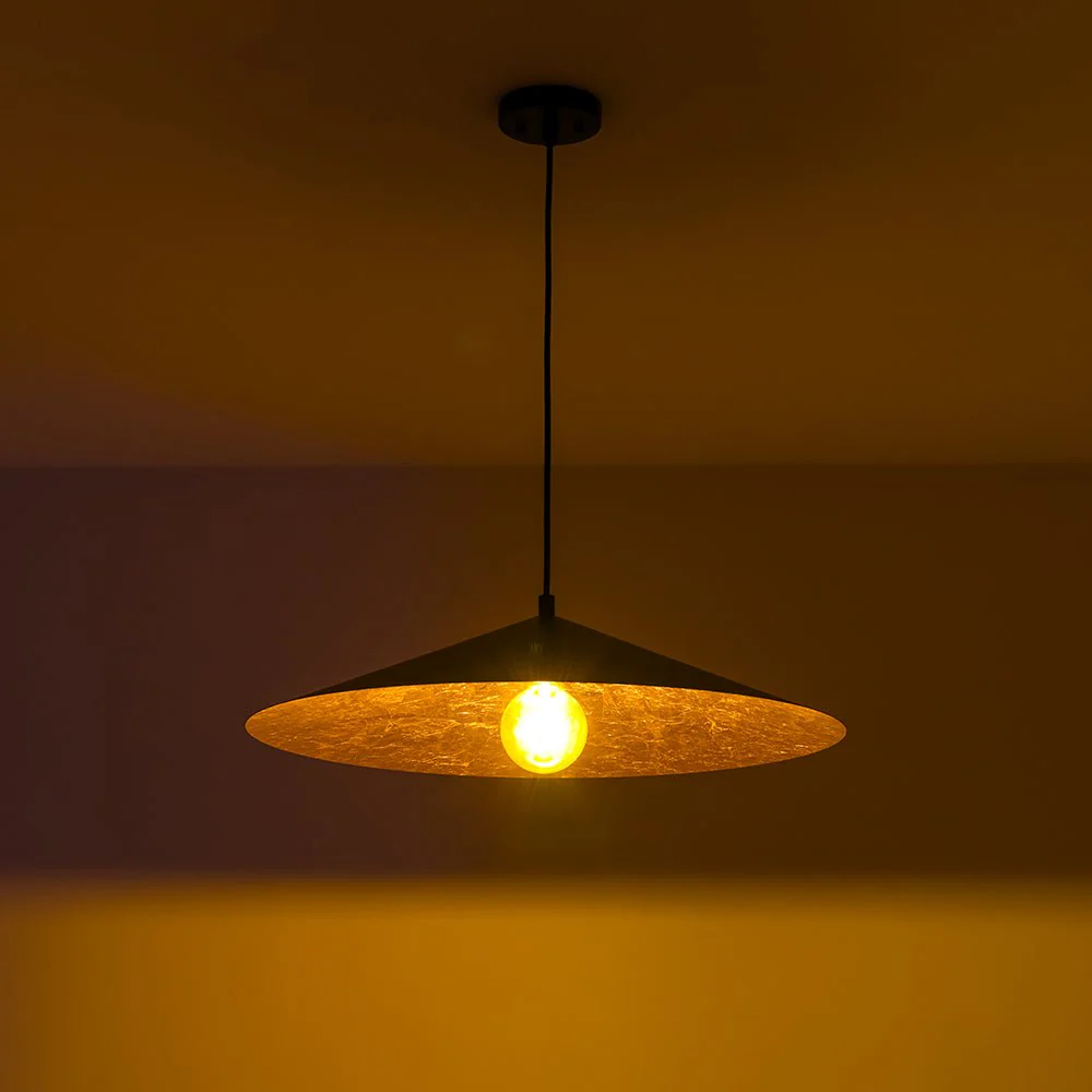 Industrial Oversized Iron Flat Cone Kitchen Pendant Light - Image 15