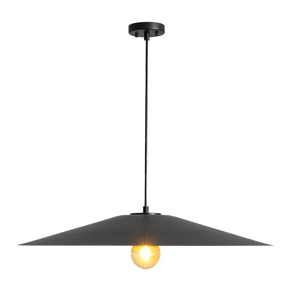 Industrial Oversized Iron Flat Cone Kitchen Pendant Light - Image 21