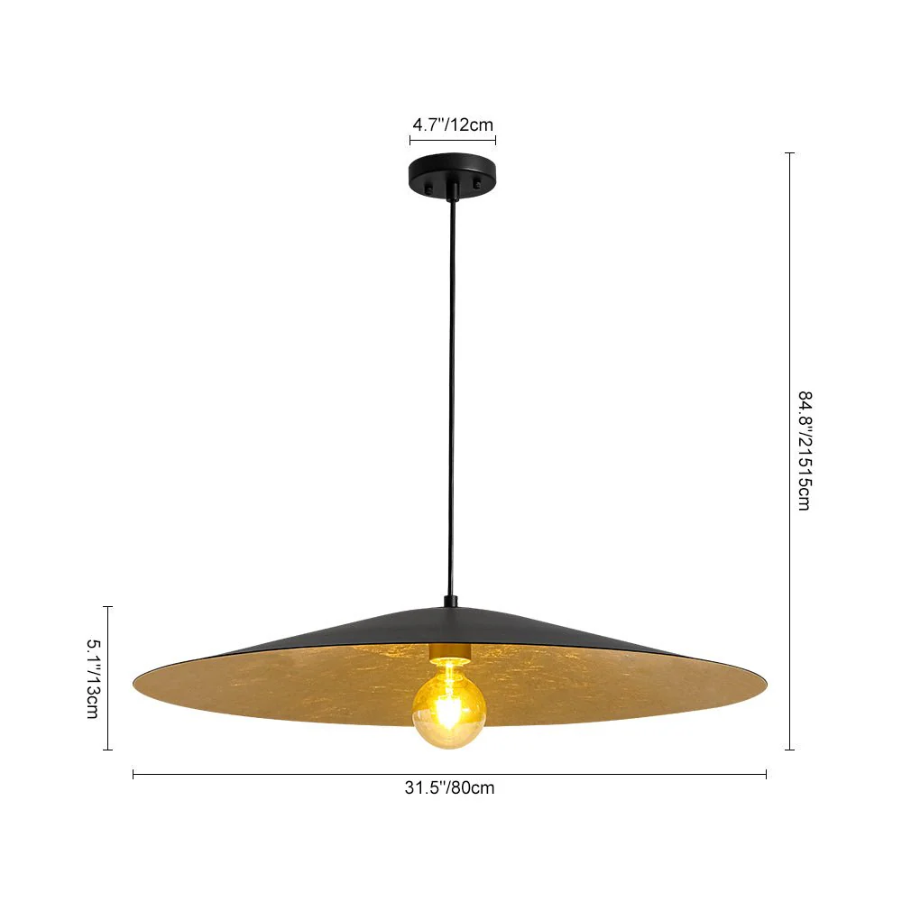 Industrial Oversized Iron Flat Cone Kitchen Pendant Light - Image 24