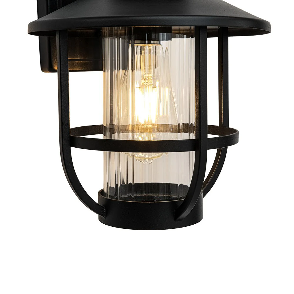 IP23 Black 1-Light Manor Wire Cage Outdoor Wall Sconce - Image 12