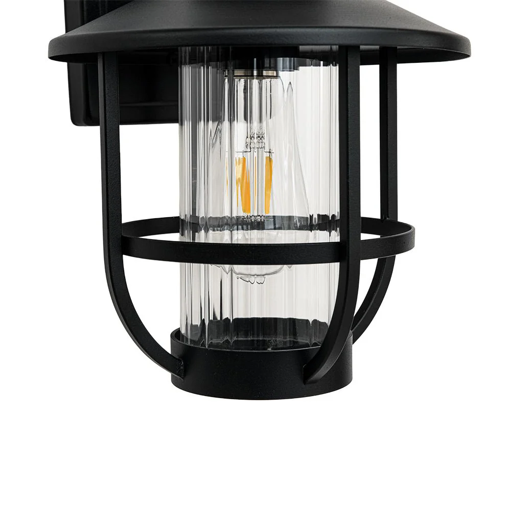 IP23 Black 1-Light Manor Wire Cage Outdoor Wall Sconce - Image 13