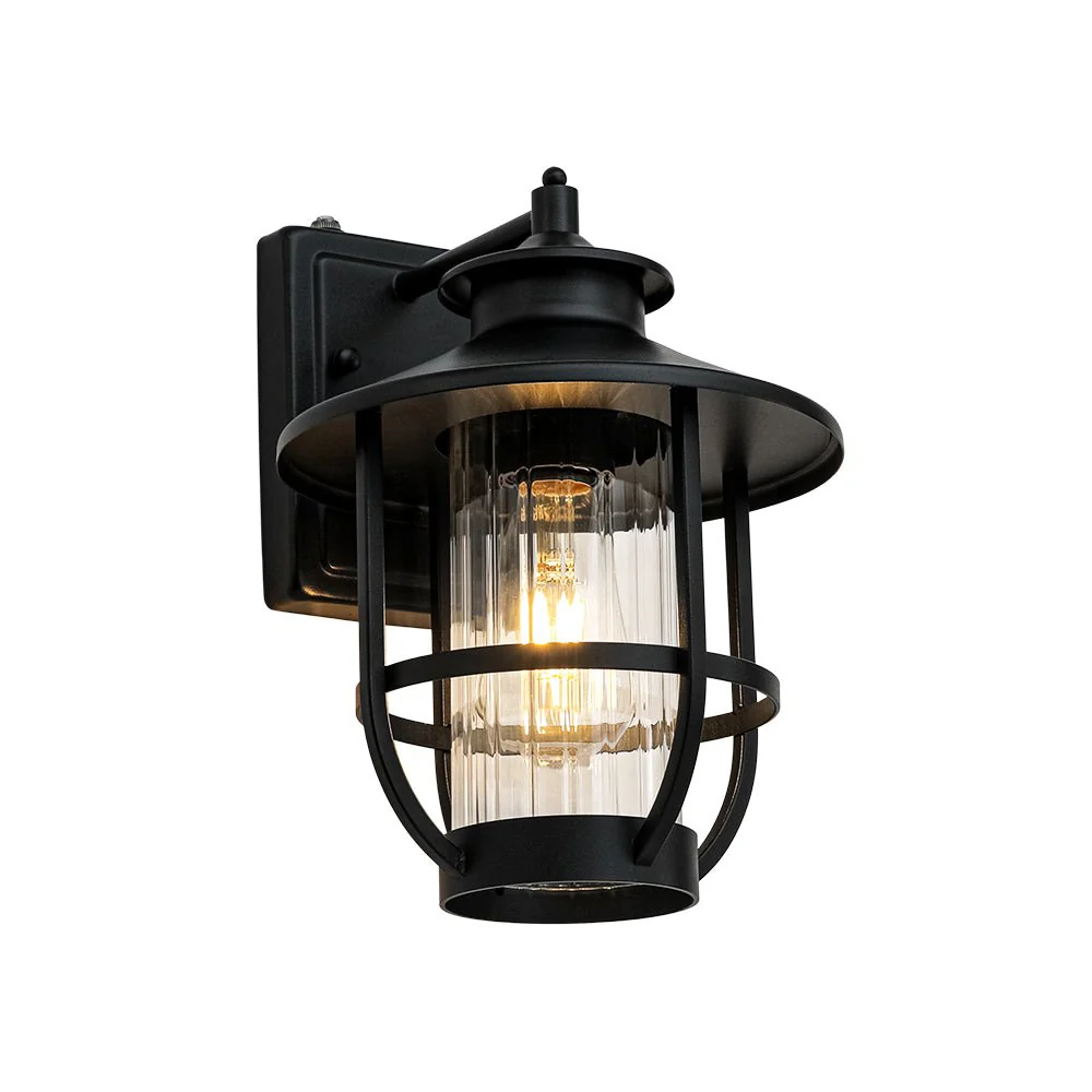 IP23 Black 1-Light Manor Wire Cage Outdoor Wall Sconce - Image 3