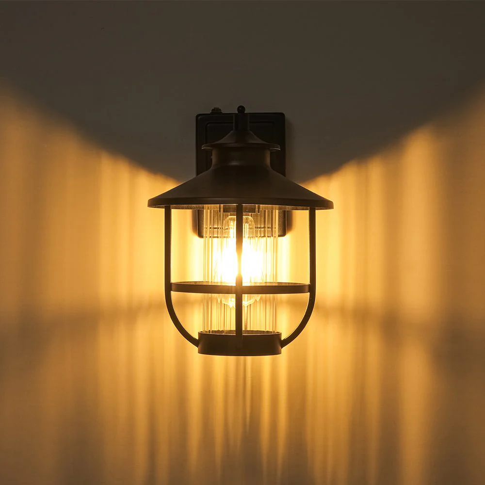 IP23 Black 1-Light Manor Wire Cage Outdoor Wall Sconce - Image 6