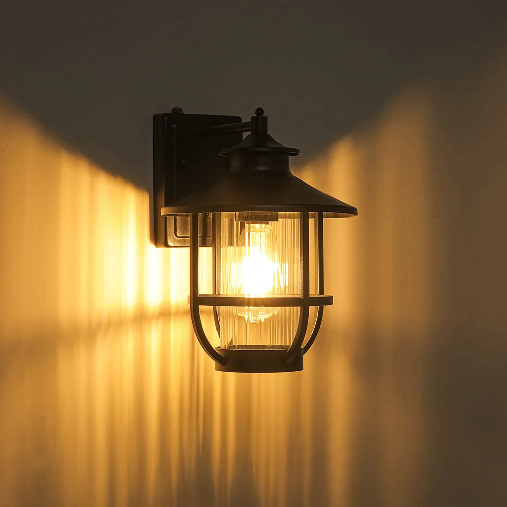 IP23 Black 1-Light Manor Wire Cage Outdoor Wall Sconce - Image 7