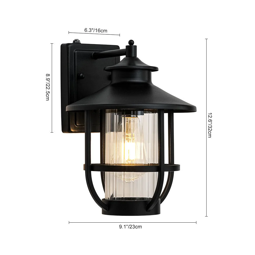 IP23 Black 1-Light Manor Wire Cage Outdoor Wall Sconce - Image 9