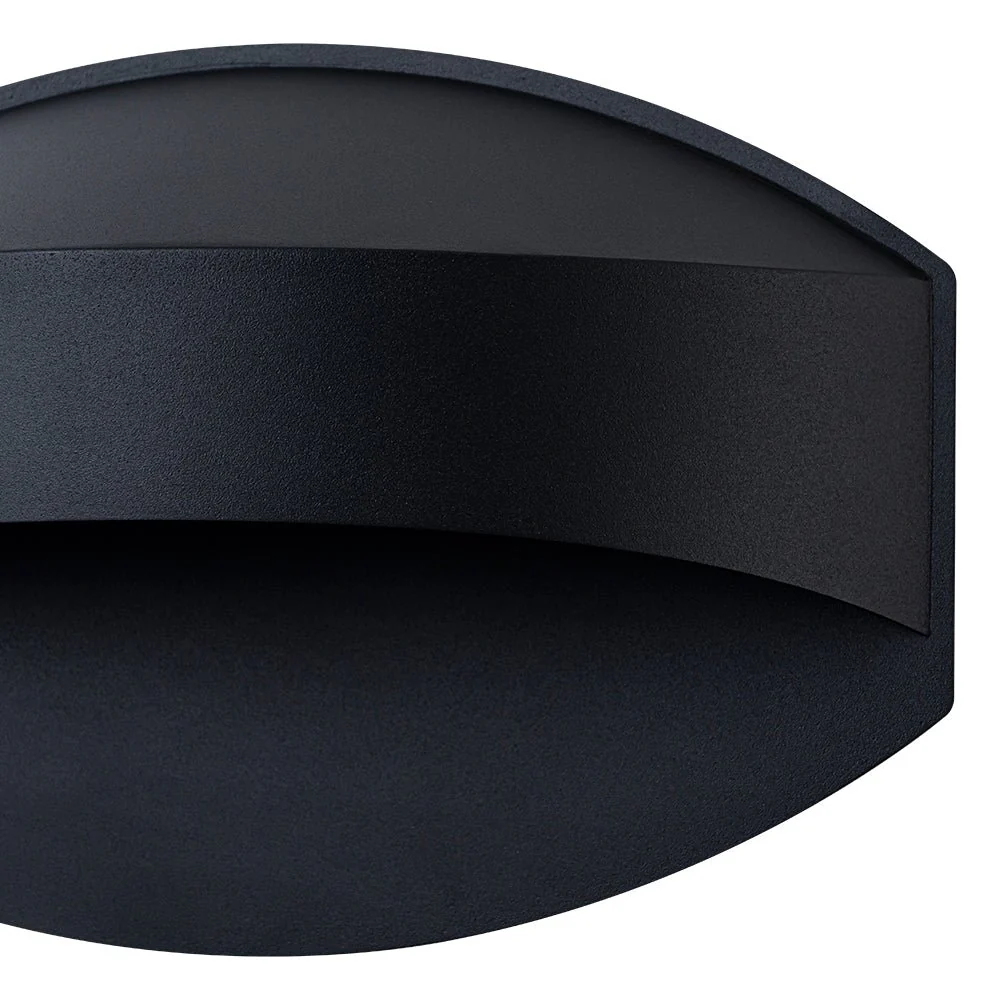 IP23 Black Flat Oval 1-Light Iron Outdoor Wall Sconce - Image 10