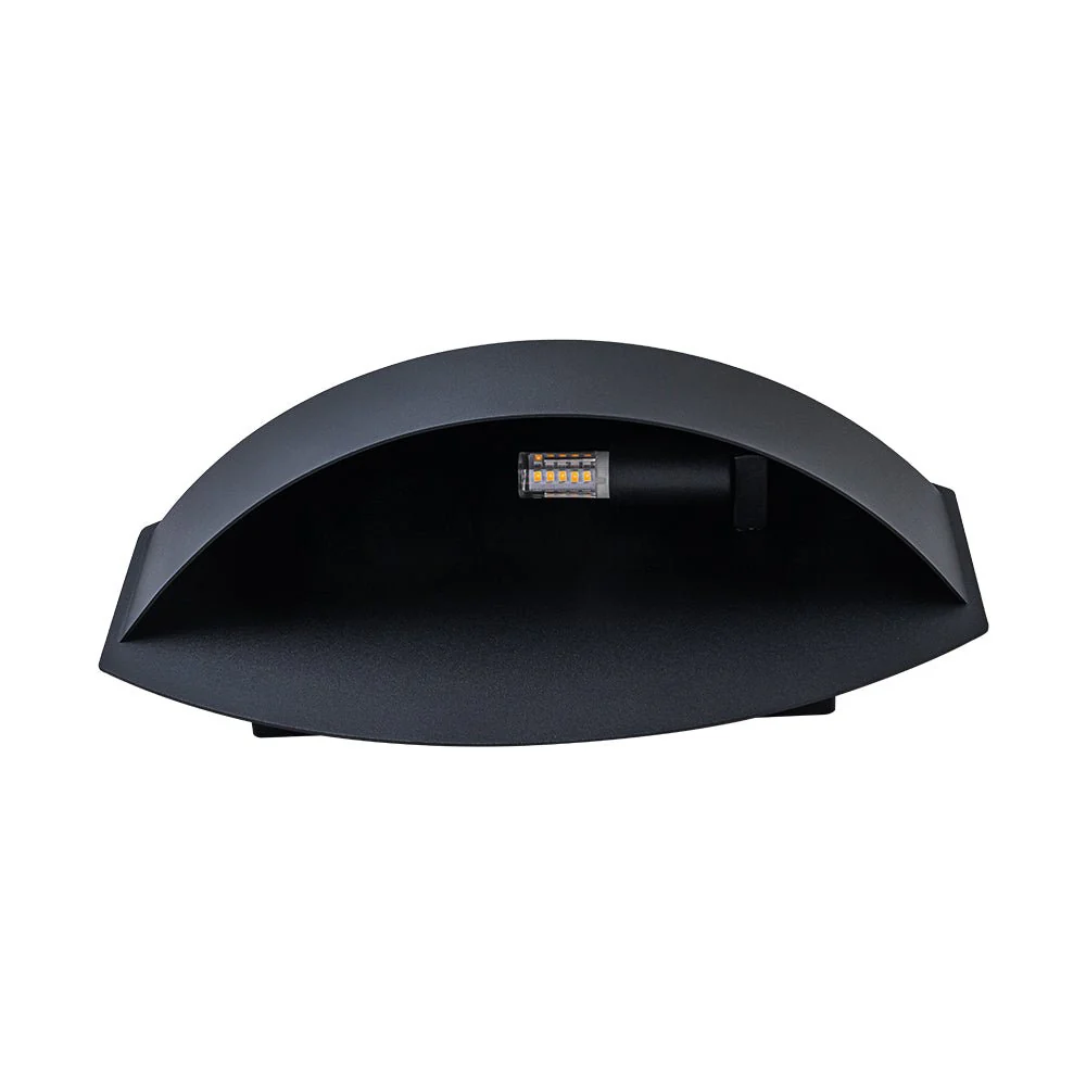 IP23 Black Flat Oval 1-Light Iron Outdoor Wall Sconce - Image 11