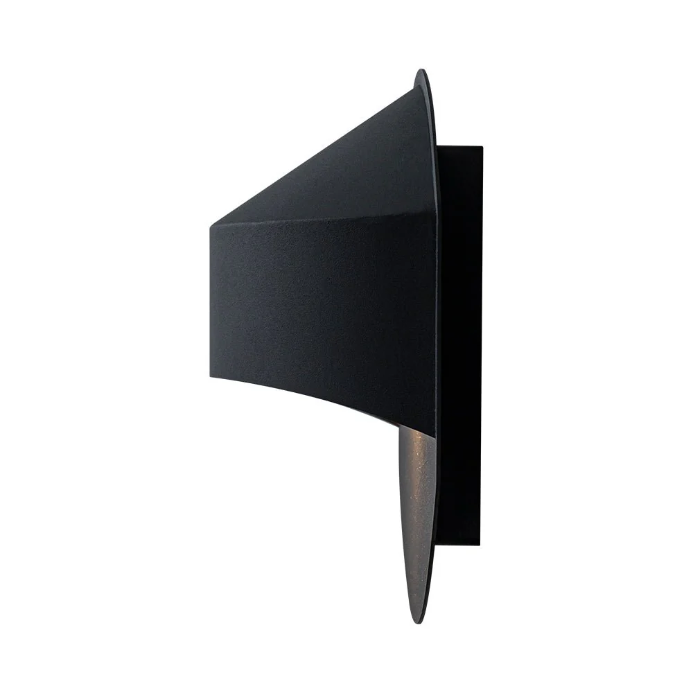IP23 Black Flat Oval 1-Light Iron Outdoor Wall Sconce - Image 12