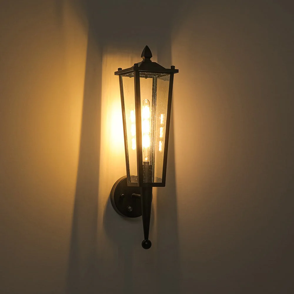 IP23 Black Manor 1-Light Lantern Outdoor Wall Sconce - Image 12