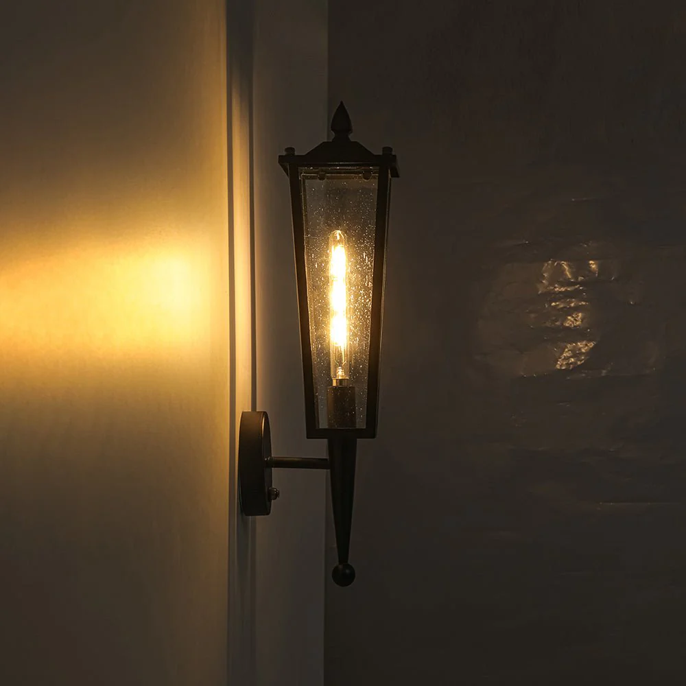 IP23 Black Manor 1-Light Lantern Outdoor Wall Sconce - Image 14