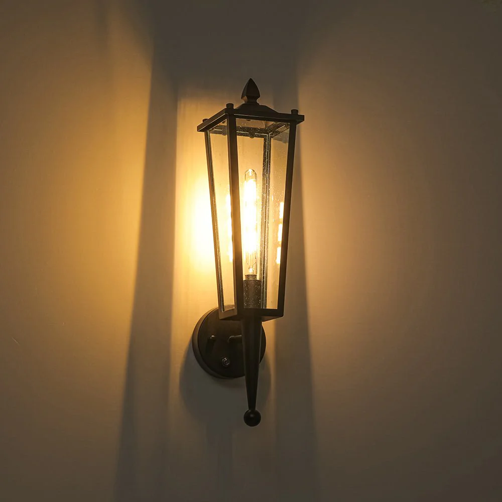 IP23 Black Manor 1-Light Lantern Outdoor Wall Sconce - Image 15