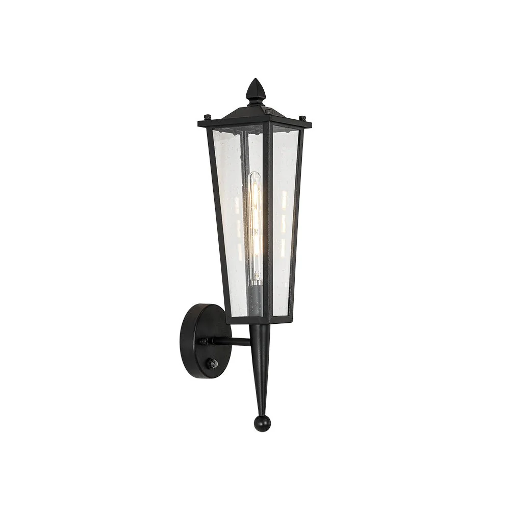 IP23 Black Manor 1-Light Lantern Outdoor Wall Sconce - Image 3