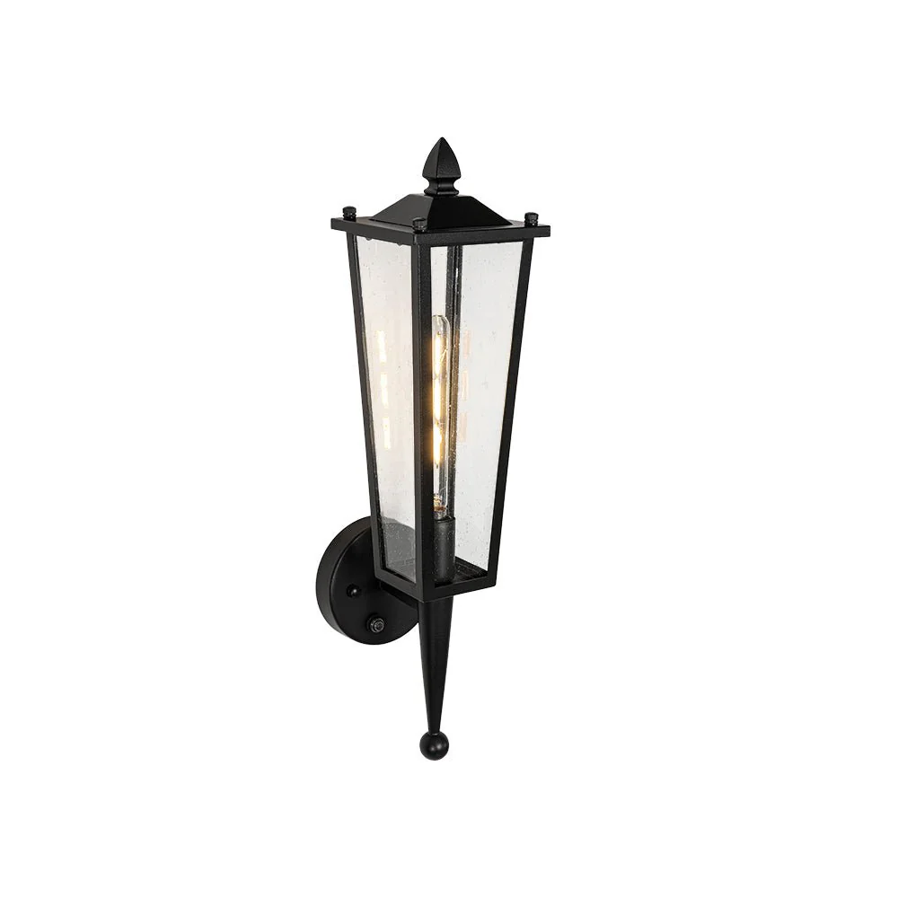 IP23 Black Manor 1-Light Lantern Outdoor Wall Sconce - Image 6