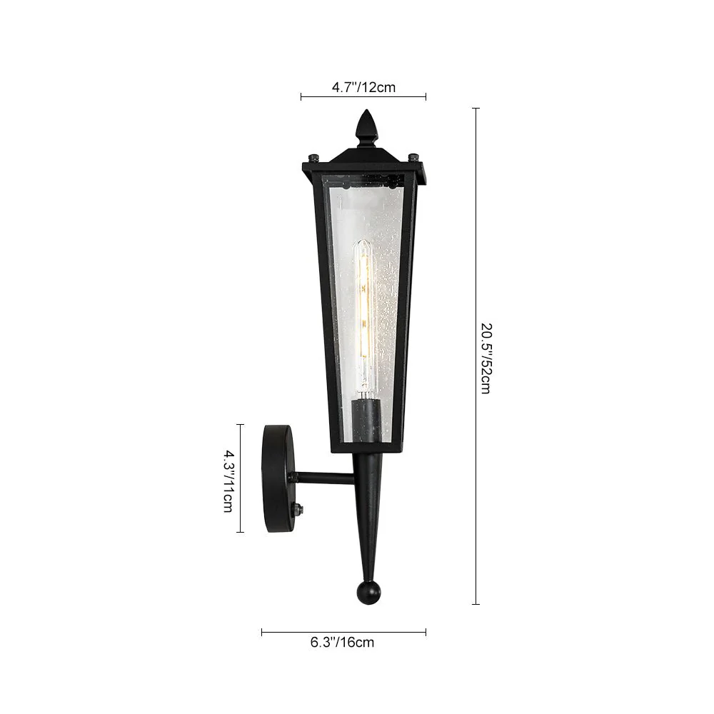 IP23 Black Manor 1-Light Lantern Outdoor Wall Sconce - Image 7