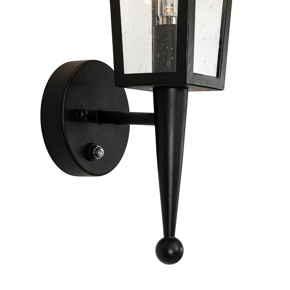 IP23 Black Manor 1-Light Lantern Outdoor Wall Sconce - Image 9