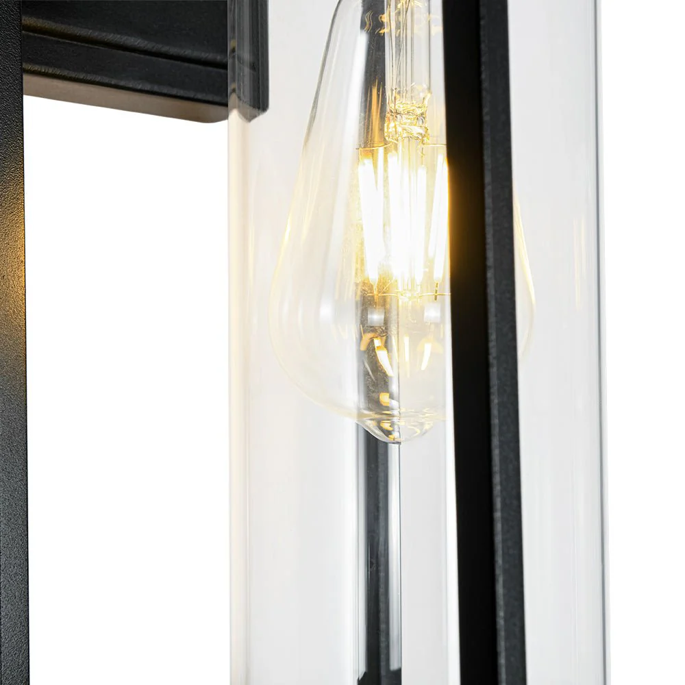 IP23 Black Rectangular Outdoor Lantern Wall Sconce - Image 10