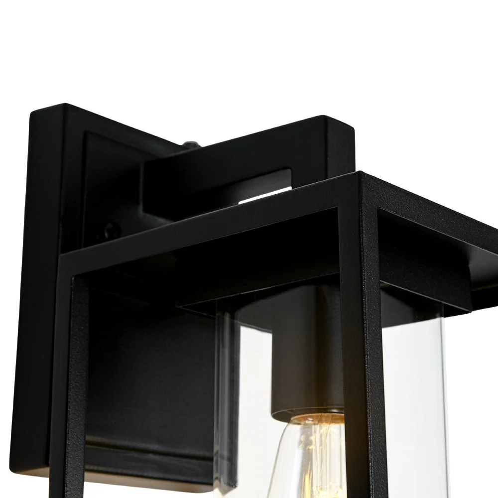 IP23 Black Rectangular Outdoor Lantern Wall Sconce - Image 11