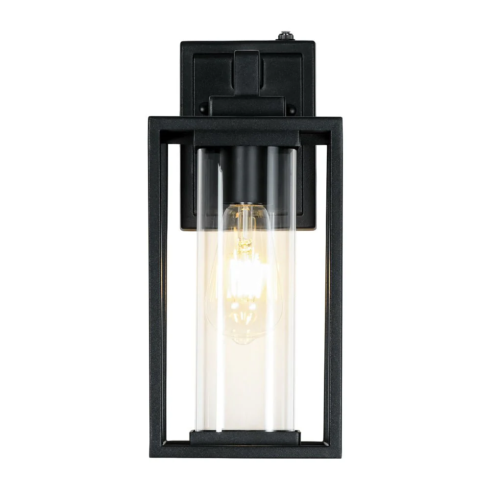 IP23 Black Rectangular Outdoor Lantern Wall Sconce - Image 3