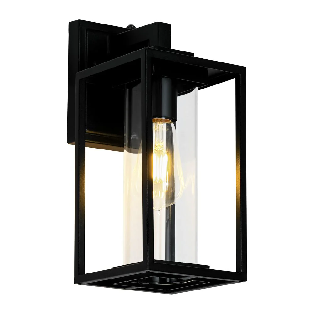 IP23 Black Rectangular Outdoor Lantern Wall Sconce - Image 4