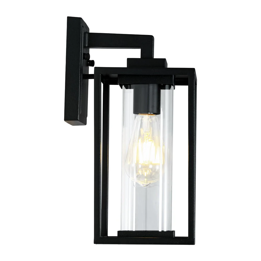 IP23 Black Rectangular Outdoor Lantern Wall Sconce - Image 8
