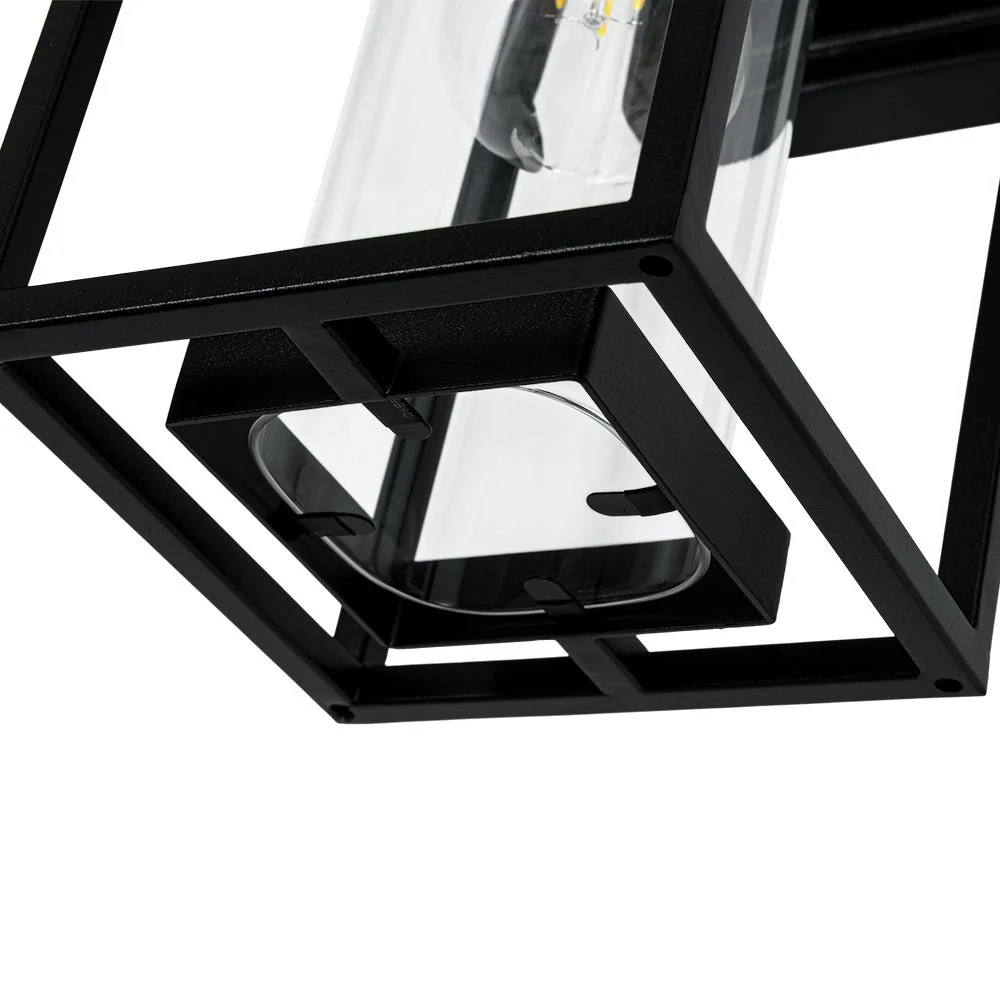 IP23 Black Rectangular Outdoor Lantern Wall Sconce - Image 9