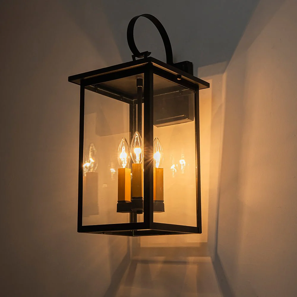 IP23 Farmhouse Square Lantern Outdoor Wall Sconce - Image 4