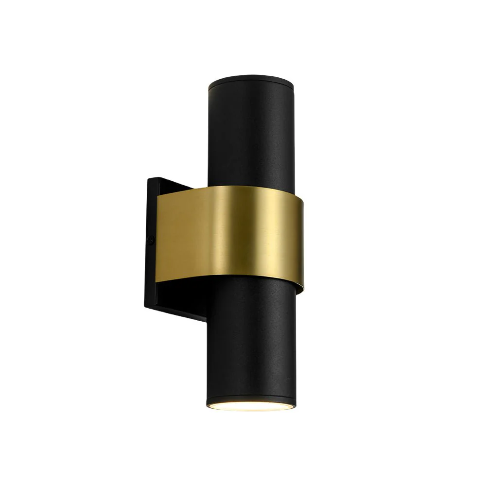 IP54 2-Light Black Brass Tube LED Outdoor Wall Lamp - Image 10