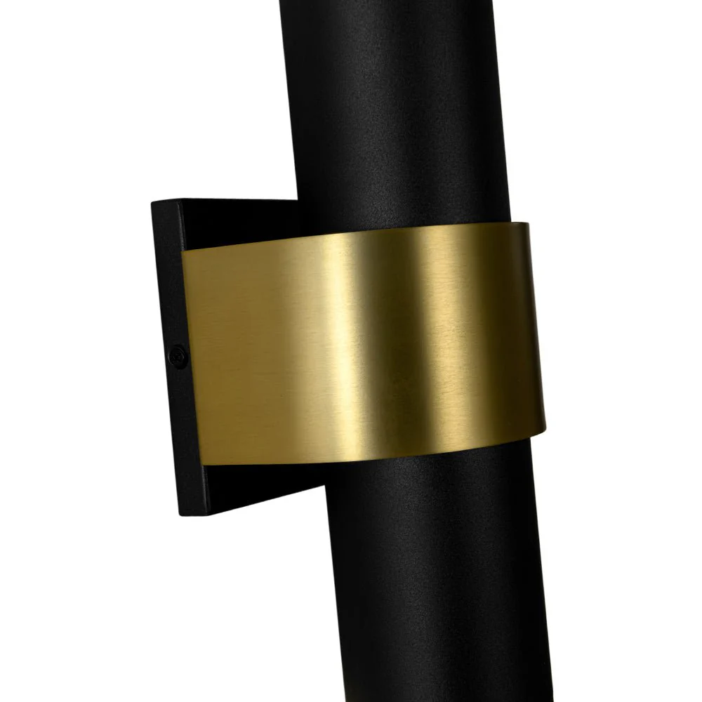 IP54 2-Light Black Brass Tube LED Outdoor Wall Lamp - Image 11