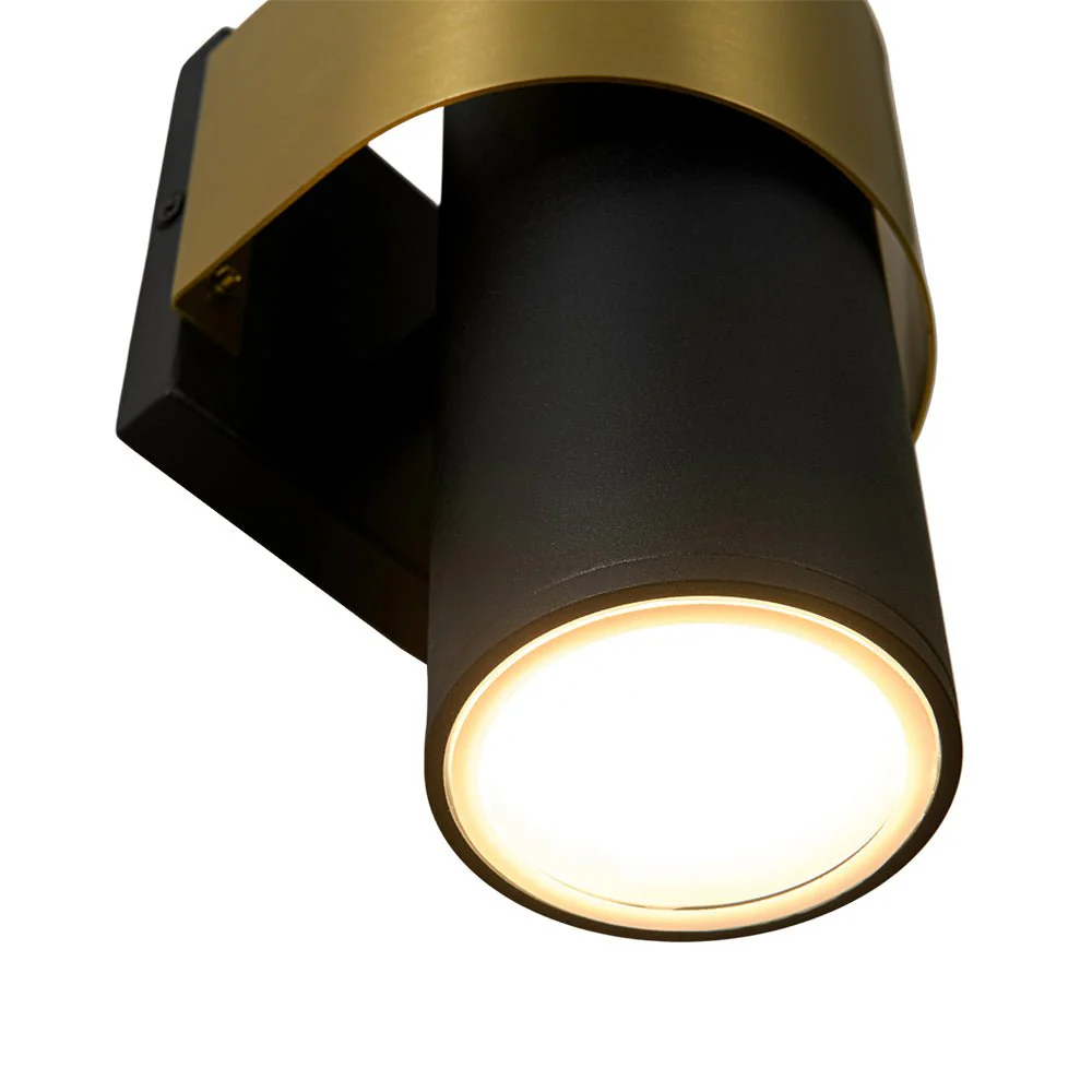 IP54 2-Light Black Brass Tube LED Outdoor Wall Lamp - Image 12