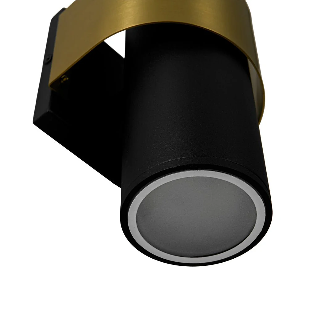IP54 2-Light Black Brass Tube LED Outdoor Wall Lamp - Image 13