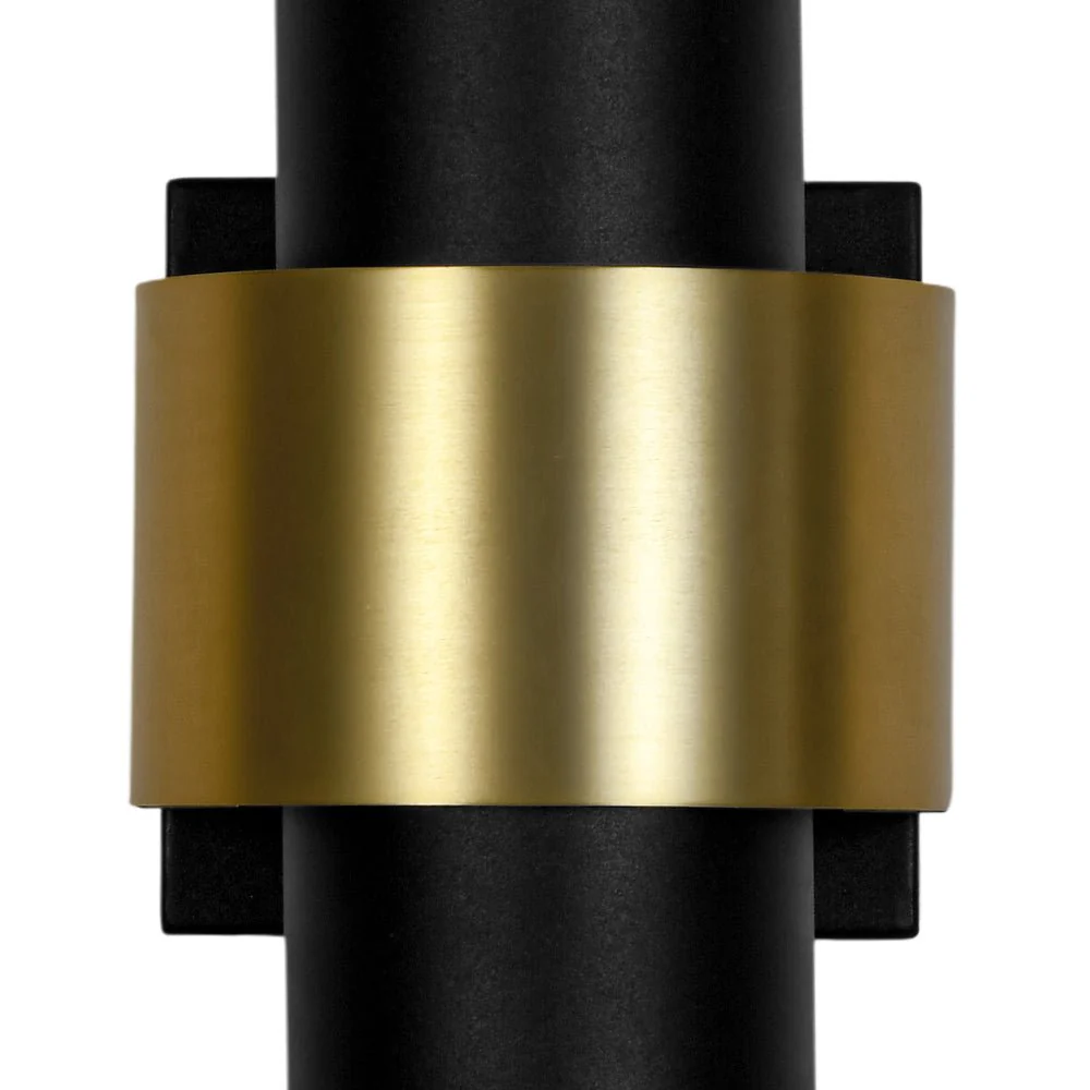 IP54 2-Light Black Brass Tube LED Outdoor Wall Lamp - Image 14