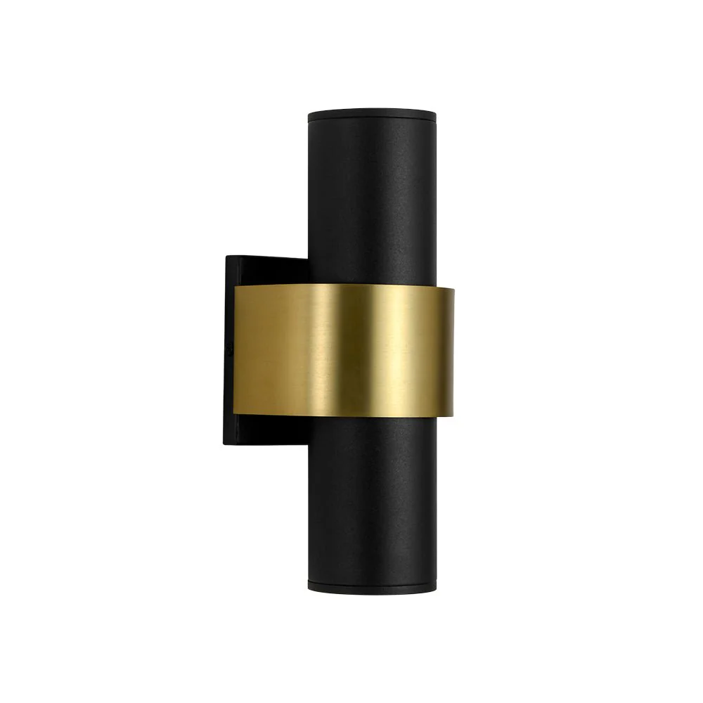 IP54 2-Light Black Brass Tube LED Outdoor Wall Lamp - Image 5