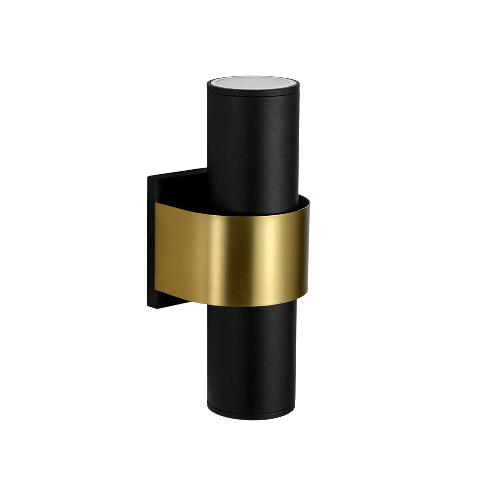 IP54 2-Light Black Brass Tube LED Outdoor Wall Lamp - Image 7