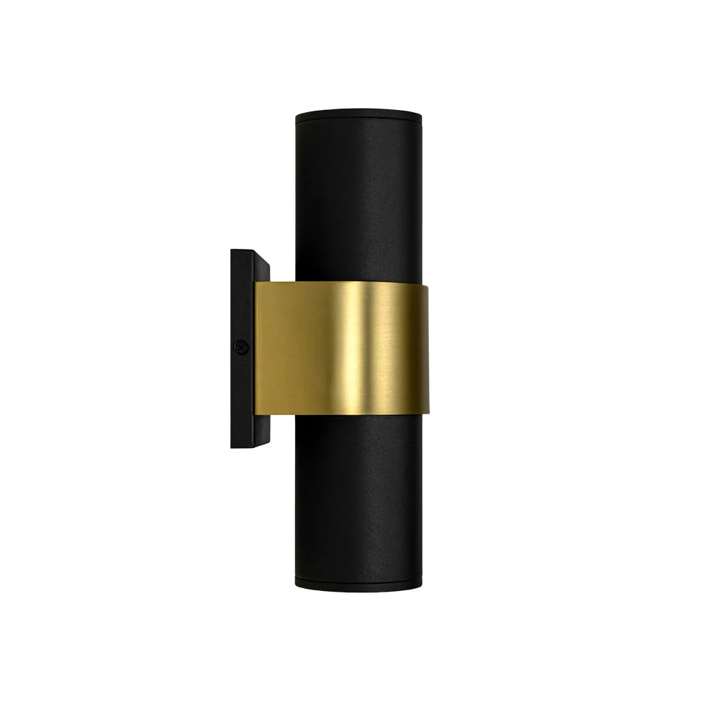 IP54 2-Light Black Brass Tube LED Outdoor Wall Lamp - Image 8