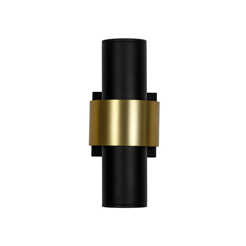 IP54 2-Light Black Brass Tube LED Outdoor Wall Lamp - Image 9