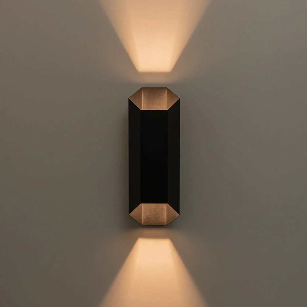 IP54 Up and Down Black Geometric Tube LED Outdoor Wall Light - Image 12