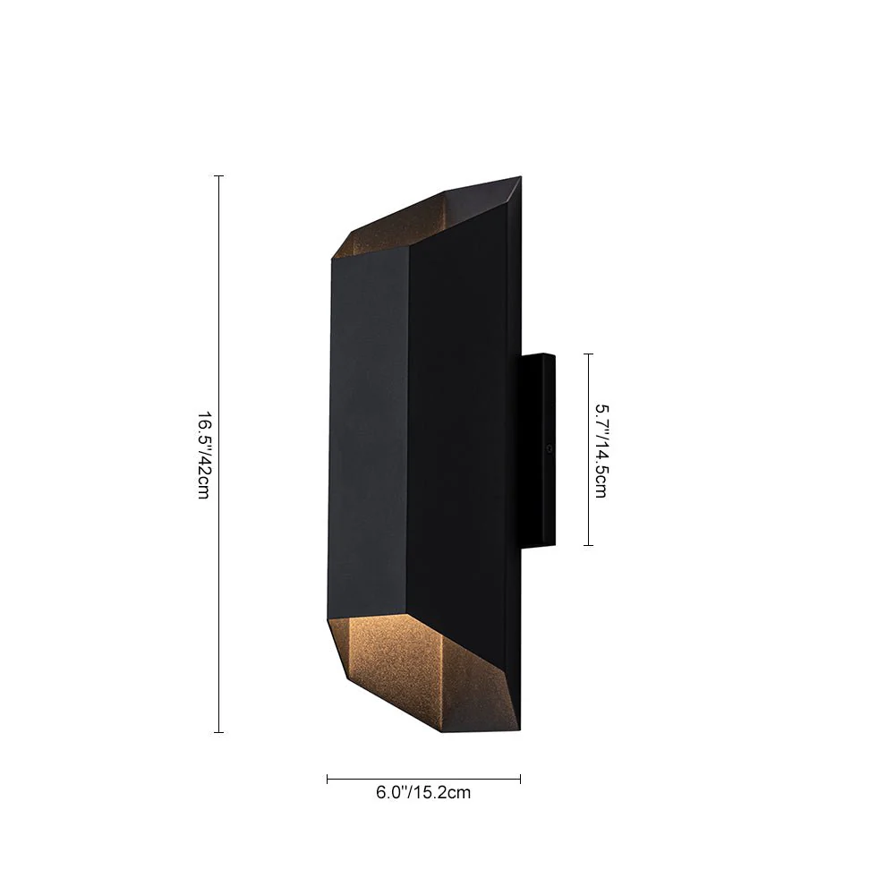 IP54 Up and Down Black Geometric Tube LED Outdoor Wall Light - Image 13